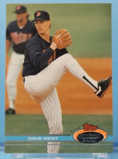 1991 Topps Stadium Club #34 - Dave West - Minnesota Twins - Near Mint