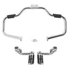 Mustache Engine Guard Highway Bar Foot Peg Fit For Harley Softail 2000-17 Chrome