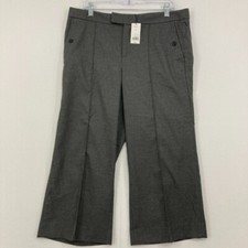 New Banana Republic size 12 Gray Stretch Wide Leg Cropped Pants Office Career