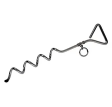 Everbilt 17 in. Chrome Plated Tie-Out Stake Twisted Security Pet Chain Ground Co