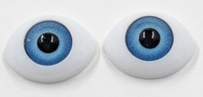 One Vintage Tallinas Acrylic Doll Eyes Blue 12mm Each Taiwan Flat Back C13-32