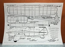 MILES M-5 SPARROWHAWK BALSA FREE FLIGHT MODEL AIRPLANE PLANS 8" WINGSPAN