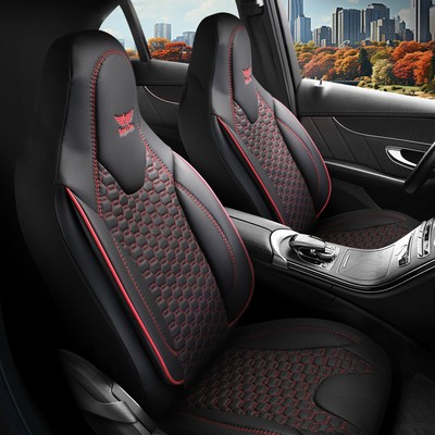Sitzbezug fürs Auto passend Renault Captur in Schwarz Rot Pilot 8.1
