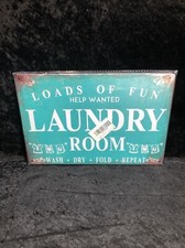The Laundry Room Loads of Fun Rustic Laundry Room Sign Blue 8X12  