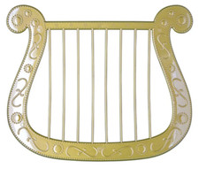 Angels Harp Accessory Adults Kids Angel Nativity Play Fancy Dress Prop