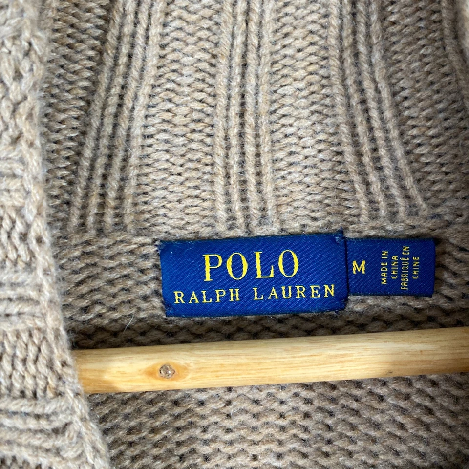 Polo Ralph Lauren Jumper Mens M Brown Wool Cashmere Pullover Sweater Adult A1 - image 4 of 4