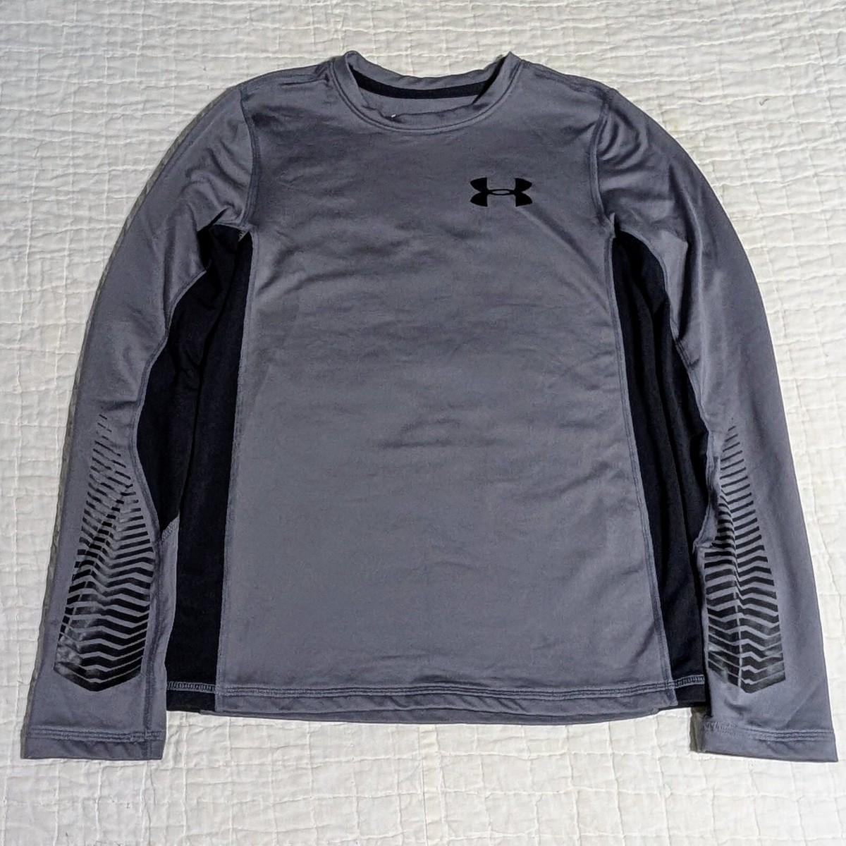 Under Armour Coldgear Youth Compression Long Sleeve -Gray Black