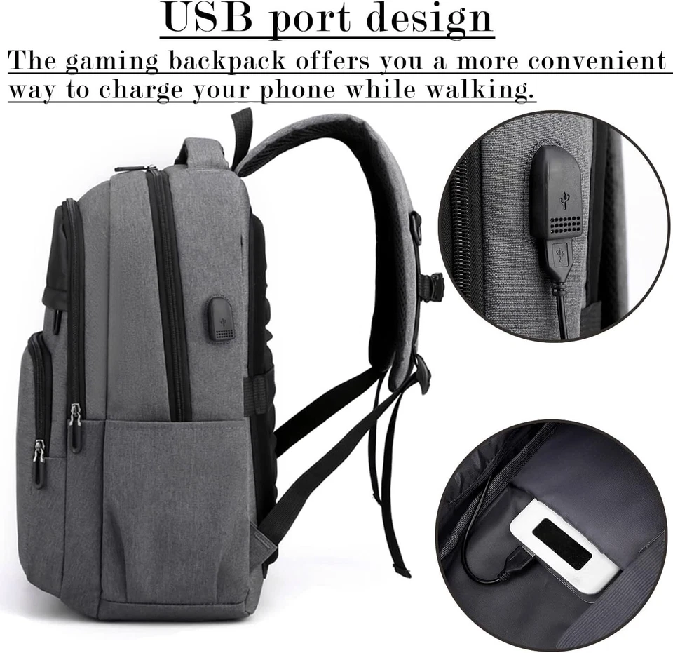 Game Cosole Backpack Travel Bag Travel Carrying Case for PS5/PS4 Console and Acc - Image 3 of 4