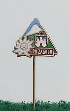 CROATIA  CLIMBING  MOUNTAINEERING , PD ZAGREB Croatia vintage pin KASUN 1960s !