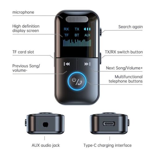 4-in-1 Wireless Bluetooth 5.4 Transmitter Receiver Adapter Audio 3.5mm Jack Aux - Picture 9 of 12
