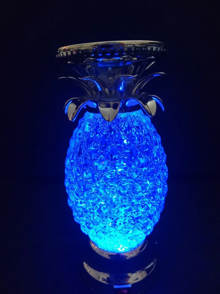 Novo em folha abacaxi dourado LED mudança de cor lâmpada brilho suporte de vela - Imagem 2 de 4
