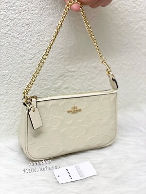 COACH ホワイトのみ NWT Coach Nolita 19 In Signature Canvas CS442 Gold/Chalk