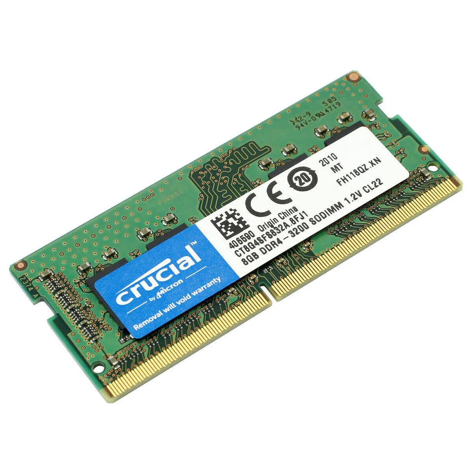 Computadora portátil Crucial 8 GB DDR4 3200 MHz PC4-25600 SODIMM sin ECC memoria de 260 pines RAM 8G Foto 2 de 4