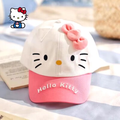 Cute Sanrio Hello Kitty Baseball Cap Adjustable For Young Adults And Kids Girls