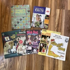 Craft Books and Booklet Lot Crochet Knit Cross Stitch Quilting Applique Canvas