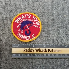 Vintage What's Your Handle Patch CB Radio Lightning Umbrella 70s 
