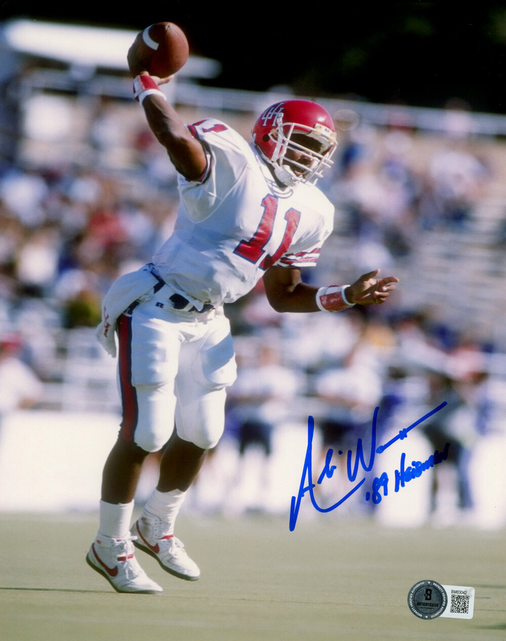 Andre Ware Autographed Signed Houston Cougars 8x10 Photo Heisman BAS 47252 