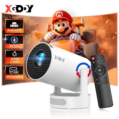 XGODY Proiettore LED 4K UHD WiFi Bluetooth TV Home Cinema Theater Mini Proiettore