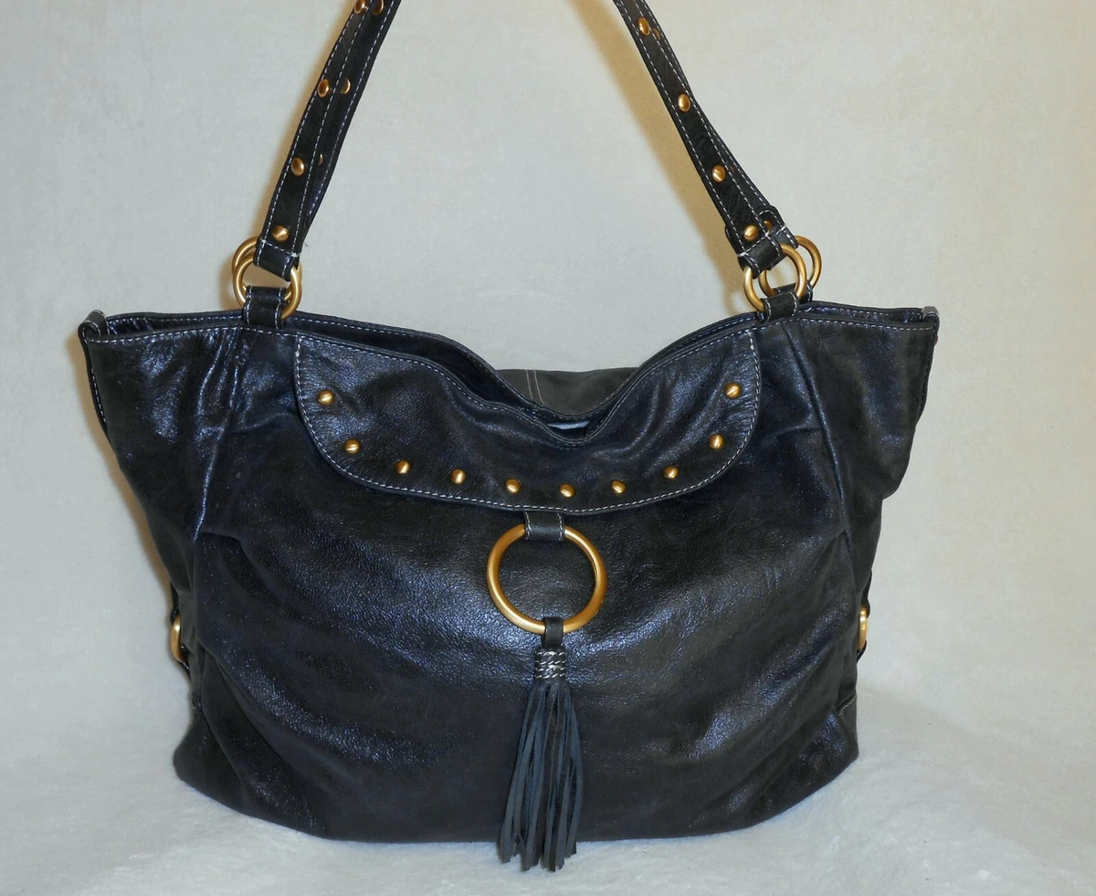 Black studded side slouch bag sales
