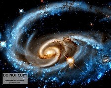 ARP 273 INTERSECTING GALAXIES IMAGE FROM HUBBLE SCOPE - 8X10 NASA PHOTO (OP-830)