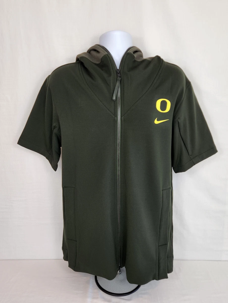 Oregon DUCKS Football TEAM ISSUED Nike HALF SLEEVE Zip Up JACKET Men s L