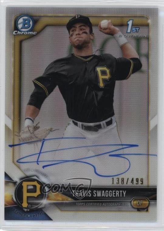 2018 Bowman Draft Chrome Pick Refractor /499 Travis Swaggerty #CDA-TS Auto oh8