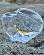 Steuben Eagle Art Glass Crystal Paperweight Hand Cooler Figurine Signed