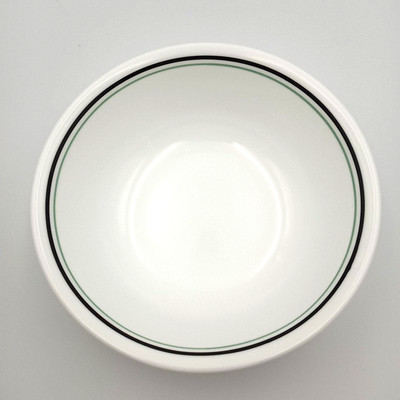Corelle Angles or Zenith pattern black & teal stripe cereal bowl, 6 1/4''