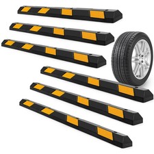 6 PCS 72" Rubber Parking Curb Heavy Duty Parking Lot Stopper Truck Floor Stopper