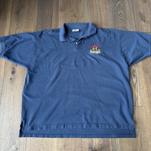 Lee, Vtg 90s Lee Mens Large Rose Bowl University of Michigan Football Polo Shirt XXL