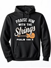 Men'S  Women'S Sweatshirt Hoodie PRAISE HIM with THE STRINGS  Psalm 150 4 Bib