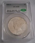 1922-S Peace Silver Dollar AU58 CAC CACg $1