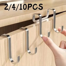 Stainless Steel Over Door Hook Reversible Clothes Rack Coat Drawer Hangers
