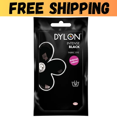 DYLON INTENSE BLACK HAND DYE FABRIC CLOTHES DYE 50g