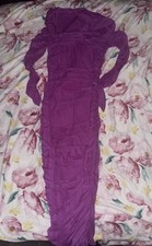 SHEIN Joyfunear Off Shoulder Ruched Mesh Bodycon Formal Dress Purple Size Medium