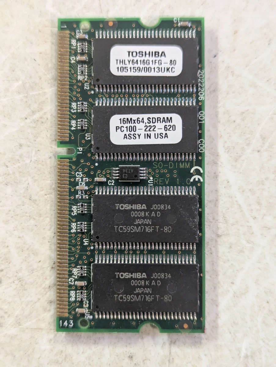 Toshiba SO-DIMM Computer Memory (RAM) 128 MB Capacity per Module