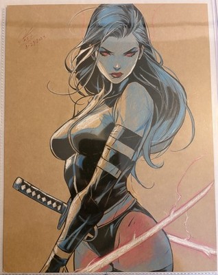 Psylocke Original Art & Signature | 8.5x11 by Keyeske W/COA
