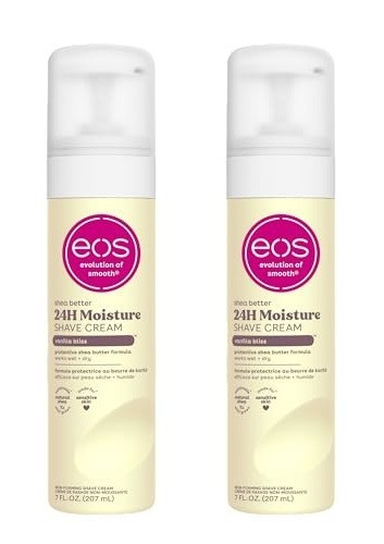 Pack 2 EOS Shea Better Shave Cream, Vanilla Bliss 24 hour Moisture, 7 Fl Oz
