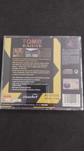 Tomb Raider Eidos Ricochet Sony Playstation 1 PS1 PAL Inglés Usado Completo - Imagen 2 de 5