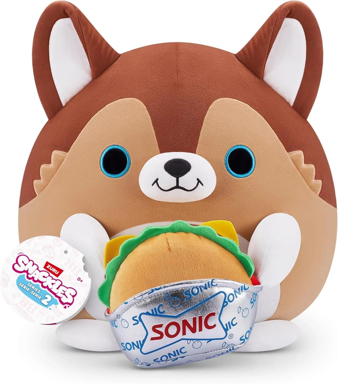 Snackles Series 2 Puppy And Sonic Burger 16” Plush by Zuru Ultra Soft Plush