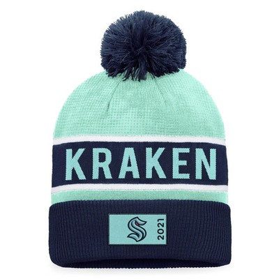 Seattle Kraken NHL Fanatics Authentic Pro Game & Train Mütze Blau