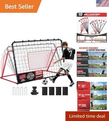 10-Angle Soccer Rebounder Net - Ultimate Training Aid for Solo & Team Skills