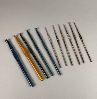 Vtg Boye Bates Crochet Hook Lot Mixed Sizes Aluminum + Steel Hooks