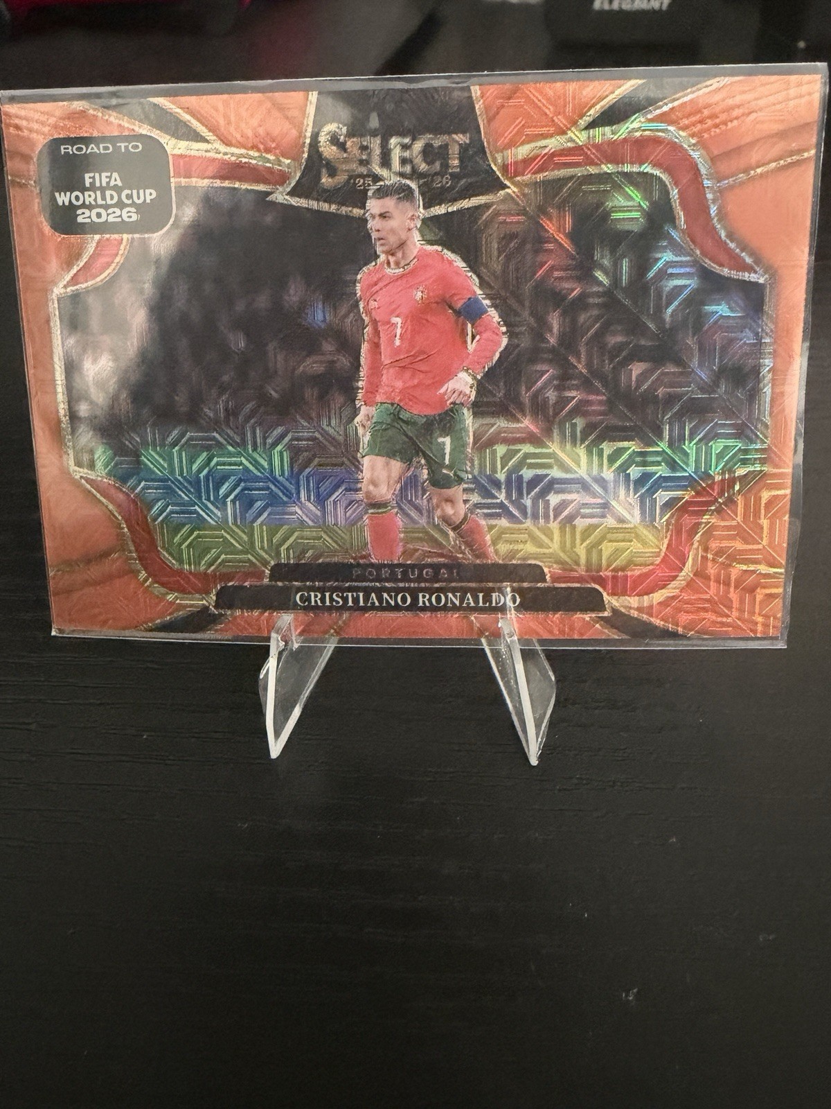 CRISTIANO RONALDO 2025-26 PANINI SELECT ROAD TO FIFA WC ORANGE FIELD LEVEL /825