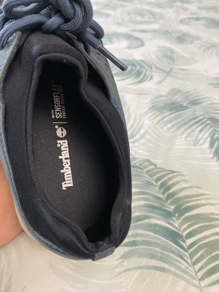 Timberland Navy Bradstreet Fabric & Leather Oxford Sneakers Shoes Size 6.5 - Image 4 of 4