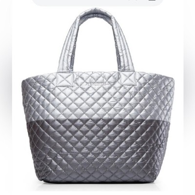 MZ Wallace Large Metro Tote Tin/Steel Metallic Travel Business Professional