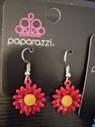 Paparazzi Earrings- Starlet Shimmer- Kids Line Bright Colored Flowers — photo 2