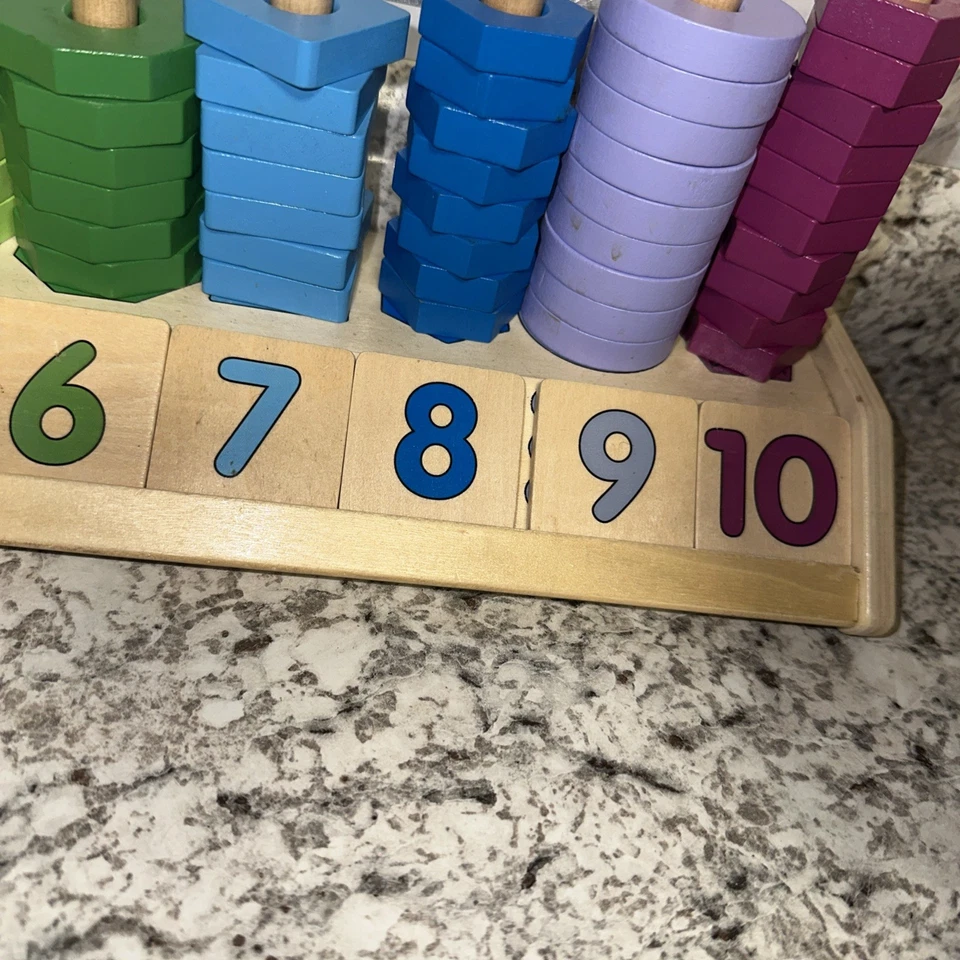 Melissa and Doug - APILADOR FORMA CONTEO Juguete Educativo Madera Falta 2 Piezas Foto 3 de 4