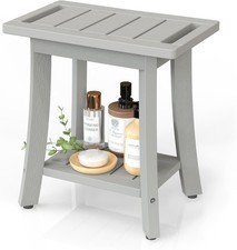Waterproof Shower Benches Inside Shower Poly Lumber Shower Stool W/ Storage