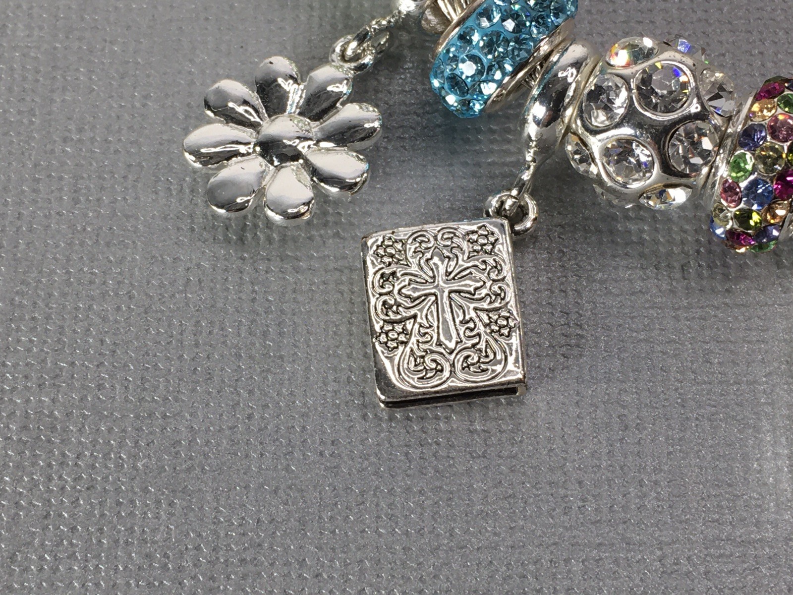 Silver Toned Wire Cable Bangle Bracelet Colorful … - image 12